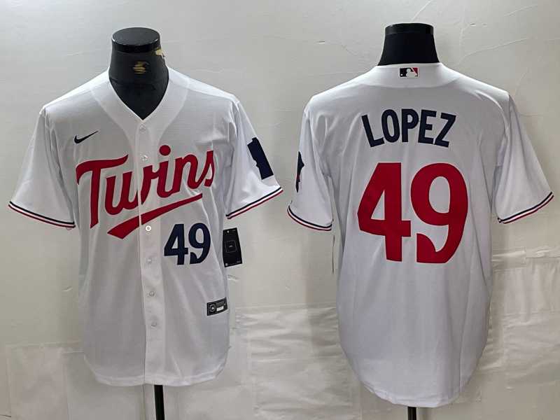 Men's Minnesota Twins #49 Pablo Lopez Number White Stitched MLB Cool Base Nike Jersey,We sell and wholesale Men's Minnesota Twins #49 Pablo Lopez Number White Stitched MLB Cool Base Nike Jersey on line form chian!
